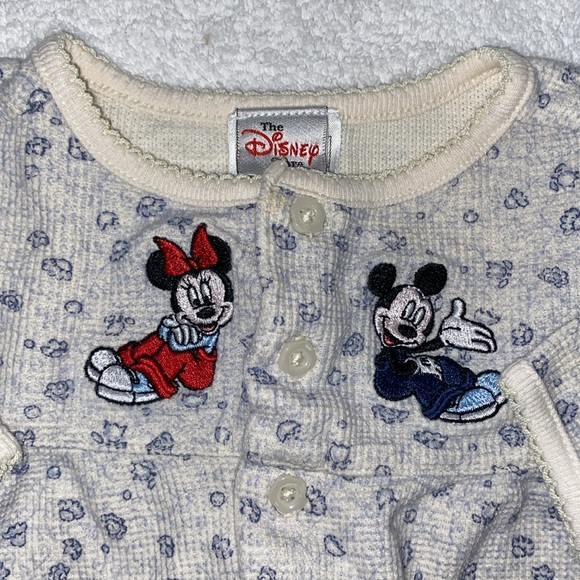 Vintage Disney store Mickey Minnie floral romper jump suit 6m - Picture 1 of 6